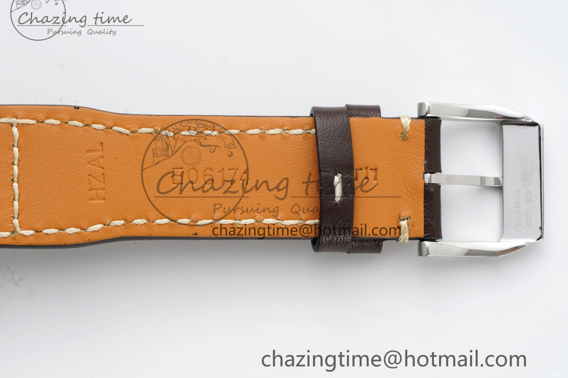 MIROTIME 0407 Pilot Chrono SS AZF 1:1 Best Edition Blue Dial on Brown Leather Strap A TimelessDesign 7060